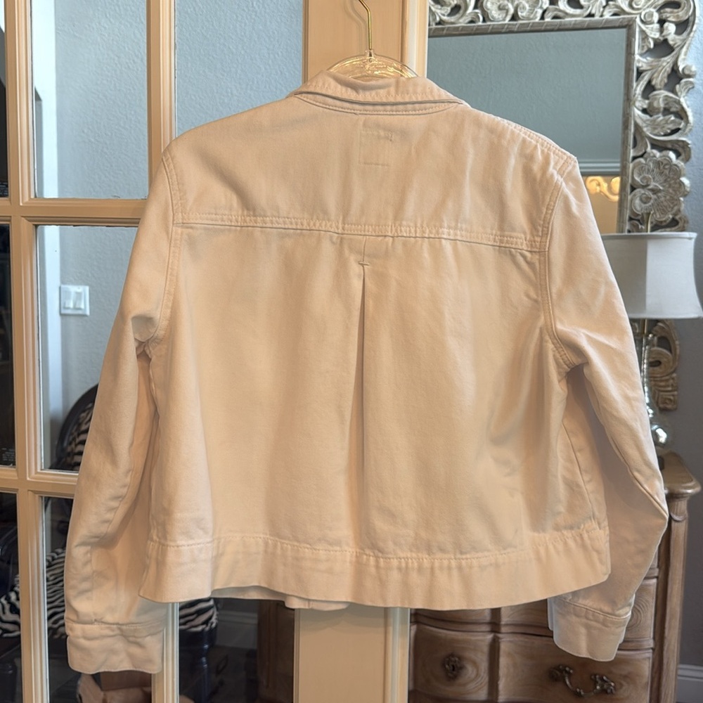 Like New Kensie Short White Jean Jacket Size M - Picture 5 of 6